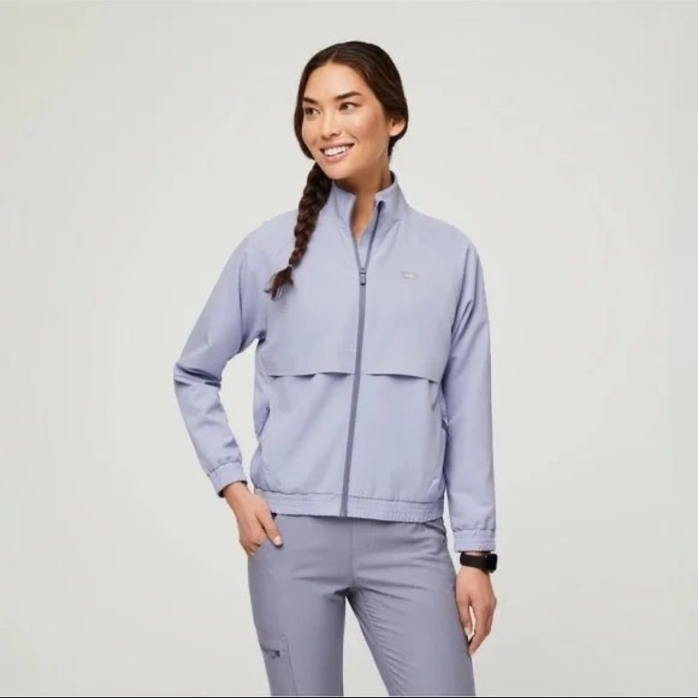 Figs Sydney Scrub Jacket - Vapor Blue - medium